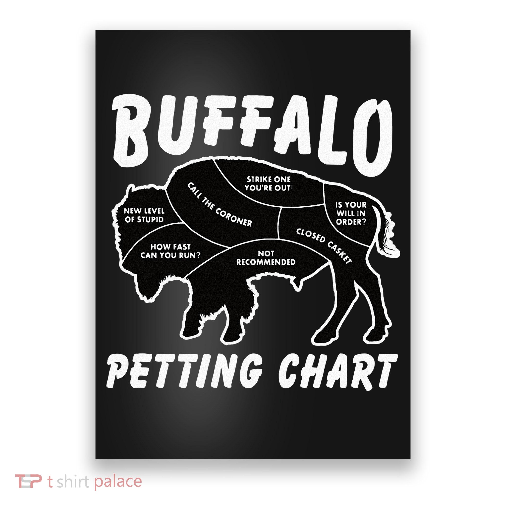 Buffalo Wildlife Petting Chart For Bison Lovers Poster
