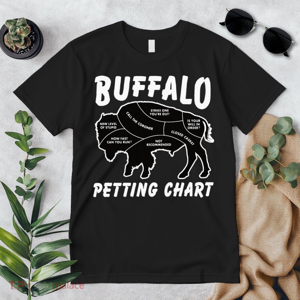 Buffalo Wildlife Petting Chart For Bison Lovers Premium T-Shirt