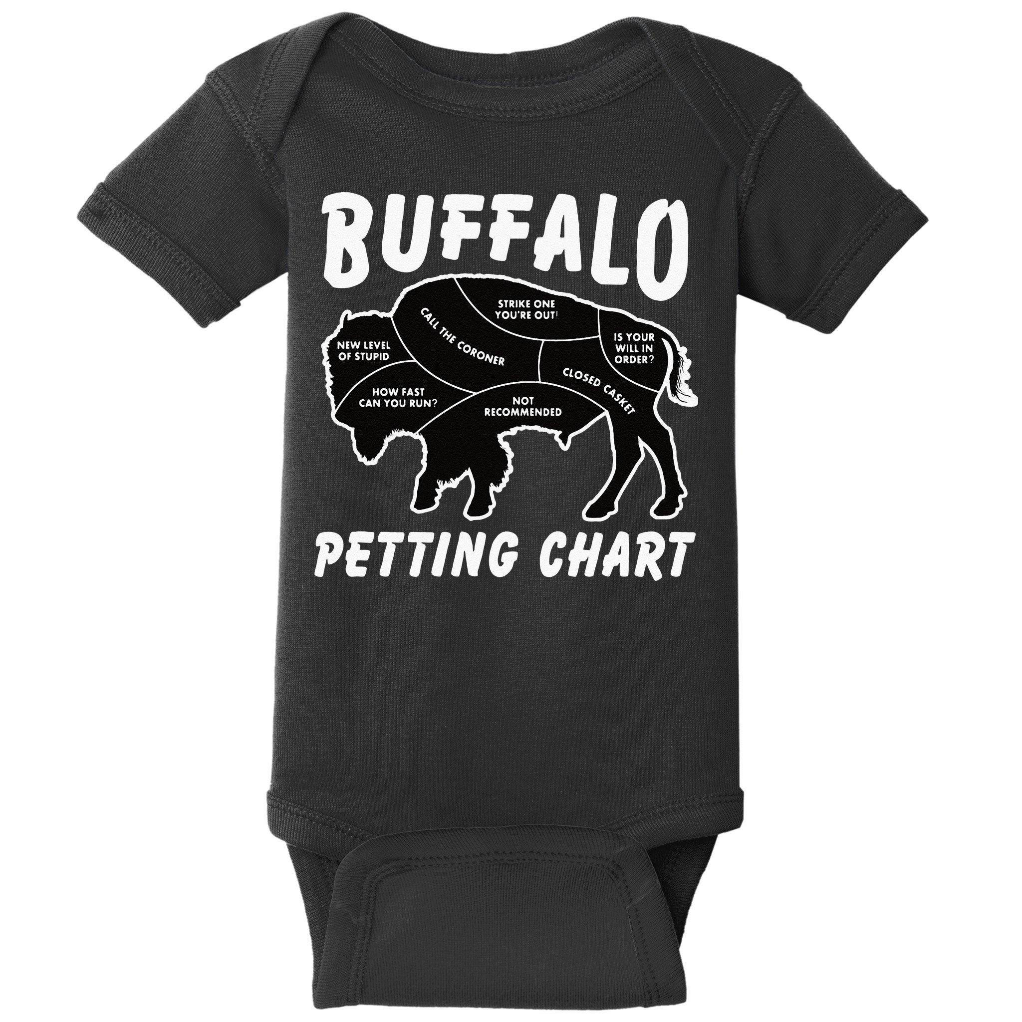 Buffalo Wildlife Petting Chart For Bison Lovers Baby Bodysuit