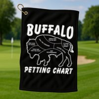 Buffalo Wildlife Petting Chart For Bison Lovers Golf Towel