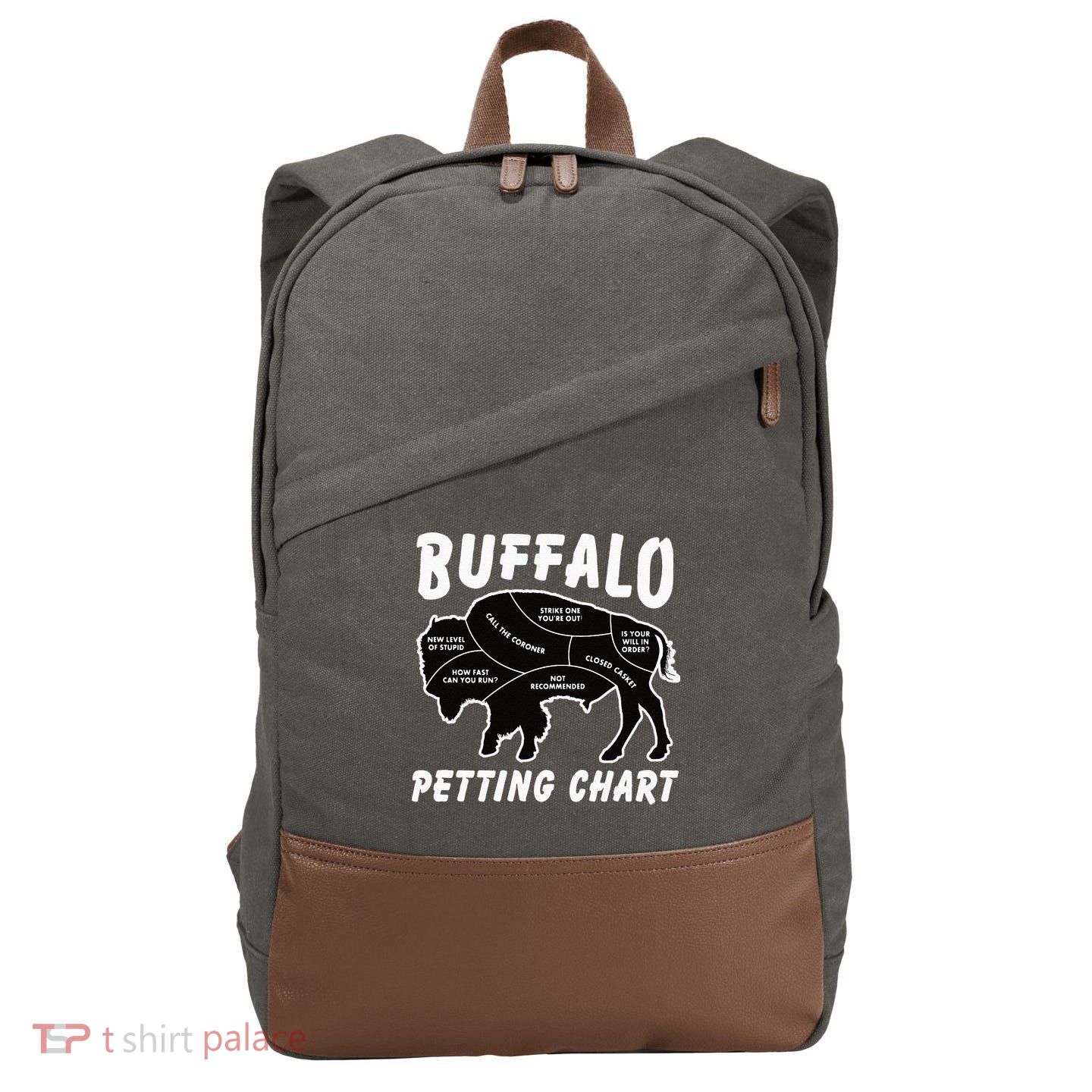 Buffalo Wildlife Petting Chart For Bison Lovers Cotton Canvas Backpack