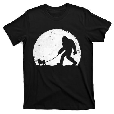 Bigfoot Walks Pug Funny Pug Funny Bigfoot Pug Lover Pug T-Shirt