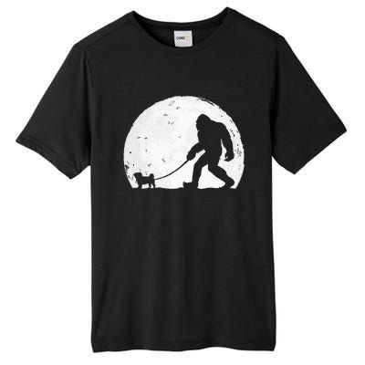 Bigfoot Walks Pug Funny Pug Funny Bigfoot Pug Lover Pug Tall Fusion ChromaSoft Performance T-Shirt