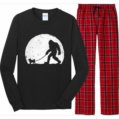 Bigfoot Walks Pug Funny Pug Funny Bigfoot Pug Lover Pug Long Sleeve Pajama Set