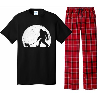 Bigfoot Walks Pug Funny Pug Funny Bigfoot Pug Lover Pug Pajama Set