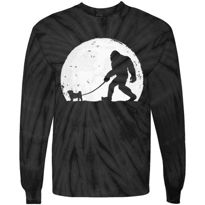 Bigfoot Walks Pug Funny Pug Funny Bigfoot Pug Lover Pug Tie-Dye Long Sleeve Shirt