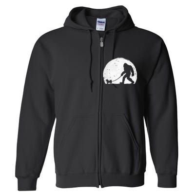 Bigfoot Walks Pug Funny Pug Funny Bigfoot Pug Lover Pug Full Zip Hoodie