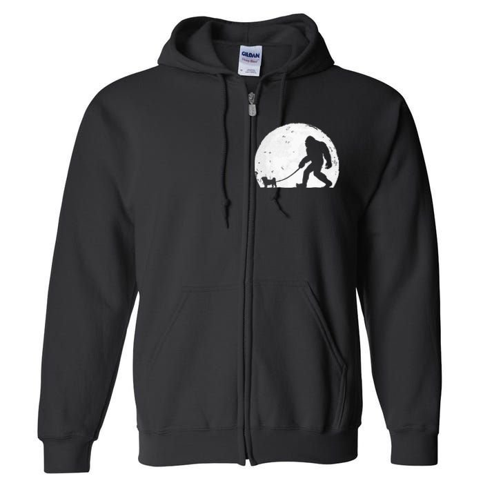 Bigfoot Walks Pug Funny Pug Funny Bigfoot Pug Lover Pug Full Zip Hoodie