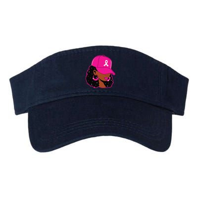 Black Women P.Ink Breast Cancer Awareness Warrior Gift Valucap Bio-Washed Visor