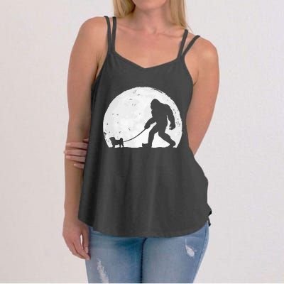 Bigfoot Walks Pug Funny Pug Funny Bigfoot Pug Lover Pug Women's Strappy Tank