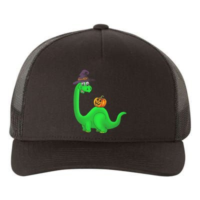 Brachiosaurus Witch Pumpkin Halloween Dinosaur Brontosaurus Yupoong Adult 5-Panel Trucker Hat