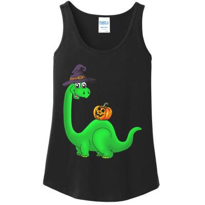 Brachiosaurus Witch Pumpkin Halloween Dinosaur Brontosaurus Ladies Essential Tank