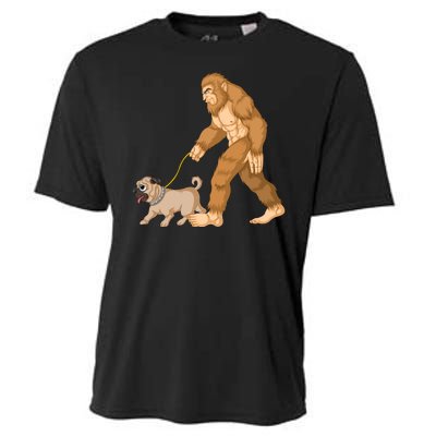 Bigfoot Walking Pug Dog Cooling Performance Crew T-Shirt