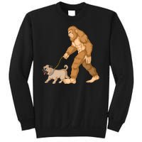 Bigfoot Walking Pug Dog Sweatshirt