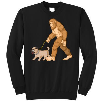 Bigfoot Walking Pug Dog Sweatshirt