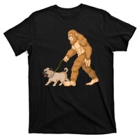 Bigfoot Walking Pug Dog T-Shirt