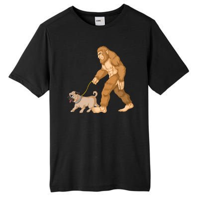 Bigfoot Walking Pug Dog Tall Fusion ChromaSoft Performance T-Shirt