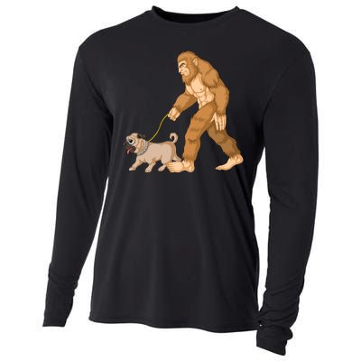 Bigfoot Walking Pug Dog Cooling Performance Long Sleeve Crew