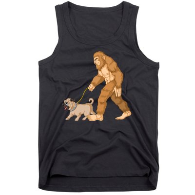 Bigfoot Walking Pug Dog Tank Top