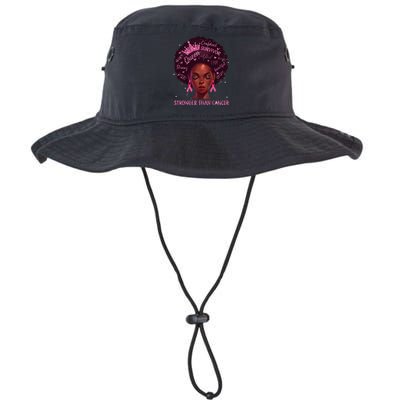 Black Women Queen Stronger Than Breast Cancer Pink Ribbon Legacy Cool Fit Booney Bucket Hat