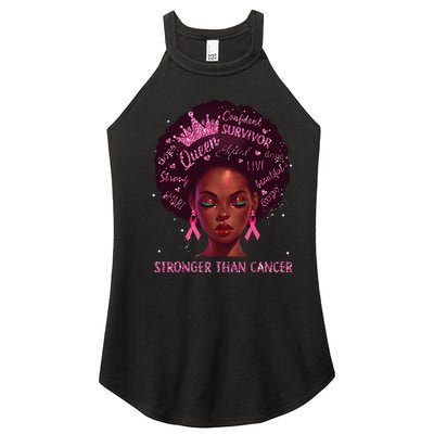 Black Women Queen Stronger Than Breast Cancer Ribbon Women’s Perfect Tri Rocker Tank