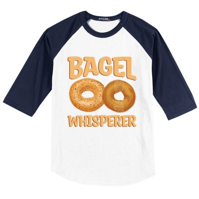 Bagel Whisperer Quote Bagel Lover Cute Gift Baseball Sleeve Shirt