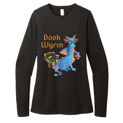 Book Wyrm Reading Dragon Fantasy Book Lover Bookworm Cool Gift Womens CVC Long Sleeve Shirt