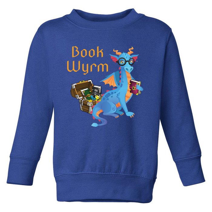 Book Wyrm Reading Dragon Fantasy Book Lover Bookworm Cool Gift Toddler Sweatshirt