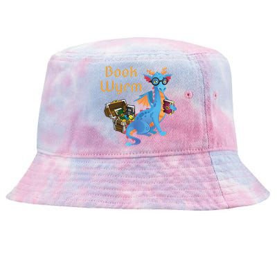 Book Wyrm Reading Dragon Fantasy Book Lover Bookworm Cool Gift Tie-Dyed Bucket Hat