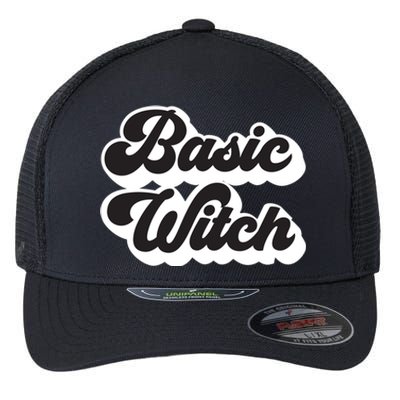 Basic Witch Retro Funny Cool Gift Flexfit Unipanel Trucker Cap