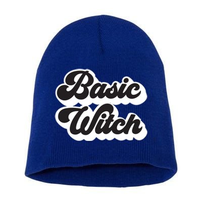 Basic Witch Retro Funny Cool Gift Short Acrylic Beanie