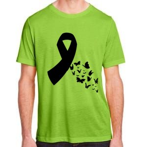 Butterfly White Ribbon Warrior Lung Cancer Awareness Cute Gift Adult ChromaSoft Performance T-Shirt