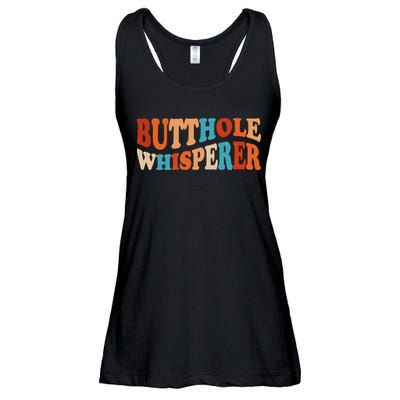 Butthole Whisperer Retro Sarcastic Jokes Funny Ladies Essential Flowy Tank