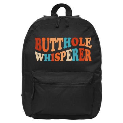Butthole Whisperer Retro Sarcastic Jokes Funny 16 in Basic Backpack