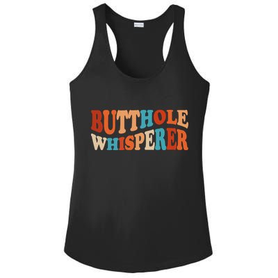 Butthole Whisperer Retro Sarcastic Jokes Funny Ladies PosiCharge Competitor Racerback Tank