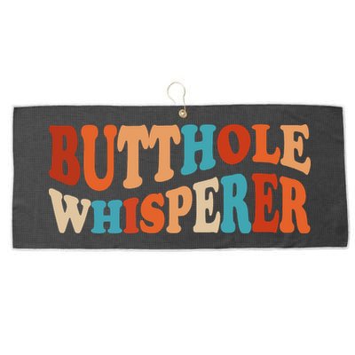 Butthole Whisperer Retro Sarcastic Jokes Funny Large Microfiber Waffle Golf Towel