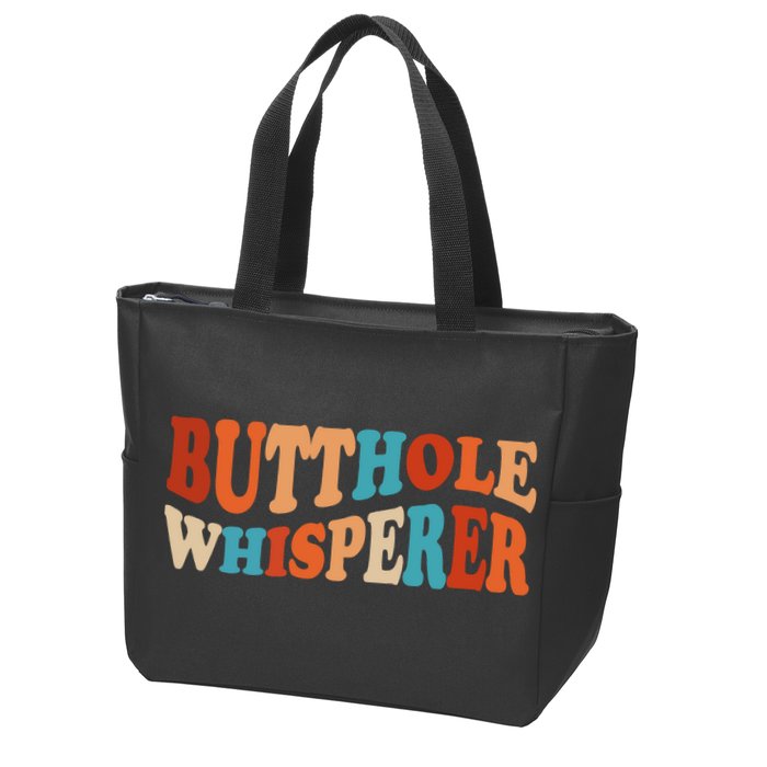 Butthole Whisperer Retro Sarcastic Jokes Funny Zip Tote Bag