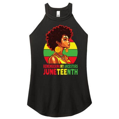 Black Wo Remembering My Ancestors Juneteenth Women’s Perfect Tri Rocker Tank