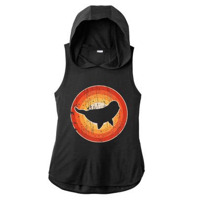 Beluga Whale Retro Vintage 60s 70s Sunset Sea Animal Lovers Ladies PosiCharge Tri-Blend Wicking Draft Hoodie Tank