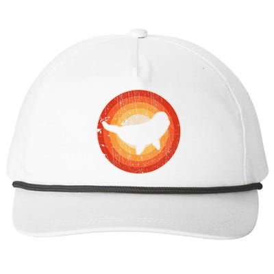 Beluga Whale Retro Vintage 60s 70s Sunset Sea Animal Lovers Snapback Five-Panel Rope Hat