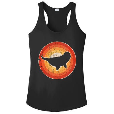 Beluga Whale Retro Vintage 60s 70s Sunset Sea Animal Lovers Ladies PosiCharge Competitor Racerback Tank