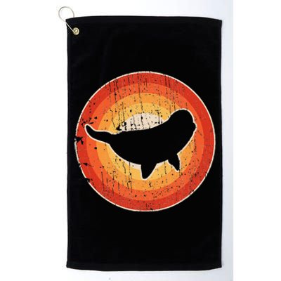 Beluga Whale Retro Vintage 60s 70s Sunset Sea Animal Lovers Platinum Collection Golf Towel