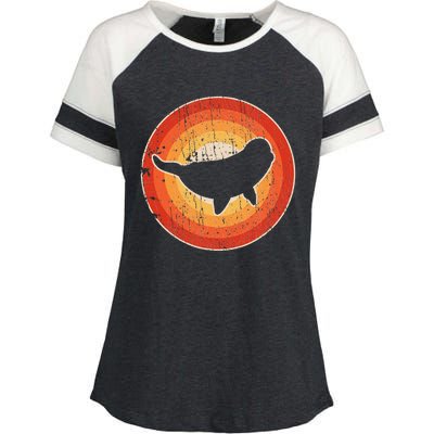 Beluga Whale Retro Vintage 60s 70s Sunset Sea Animal Lovers Enza Ladies Jersey Colorblock Tee