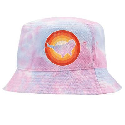 Beluga Whale Retro Vintage 60s 70s Sunset Sea Animal Lovers Tie-Dyed Bucket Hat