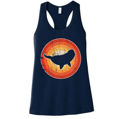 Beluga Whale Retro Vintage 60s 70s Sunset Sea Animal Lovers Women's Racerback Tank