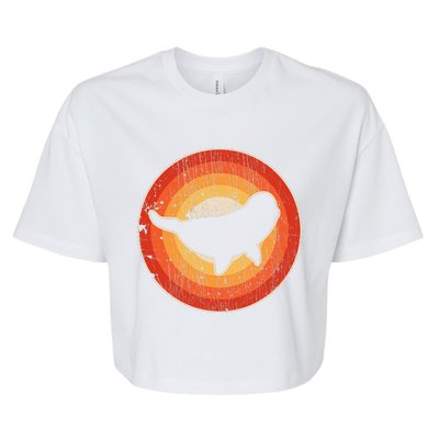 Beluga Whale Retro Vintage 60s 70s Sunset Sea Animal Lovers Bella+Canvas Jersey Crop Tee