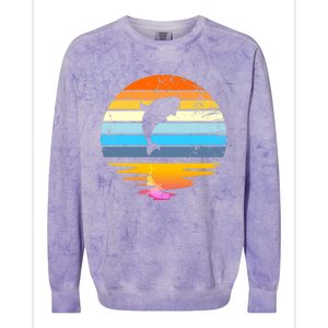 Beluga Whale Retro Sunset Save The Whales Beluga Meaningful Gift Colorblast Crewneck Sweatshirt