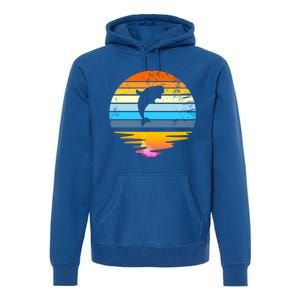 Beluga Whale Retro Sunset Save The Whales Beluga Meaningful Gift Premium Hoodie