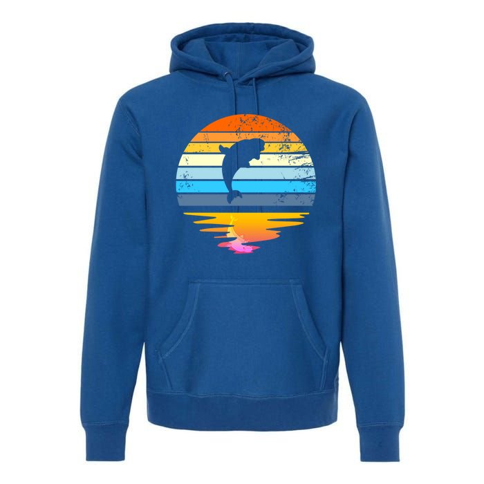 Beluga Whale Retro Sunset Save The Whales Beluga Meaningful Gift Premium Hoodie