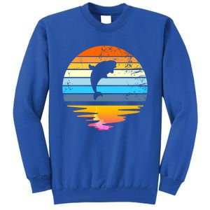 Beluga Whale Retro Sunset Save The Whales Beluga Meaningful Gift Tall Sweatshirt